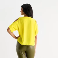 Bold Elements Womens V Neck Short Sleeve Blouse