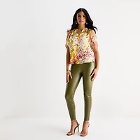 Bold Elements Womens V Neck Short Sleeve Blouse