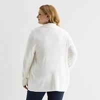 Liz Claiborne Womens Long Sleeve Layered Sweater Plus