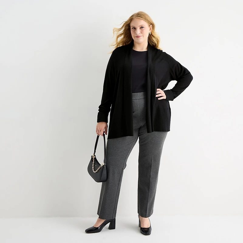 Liz Claiborne Womens Long Sleeve Layered Sweater Plus