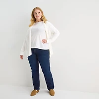 Liz Claiborne Womens Long Sleeve Layered Sweater Plus