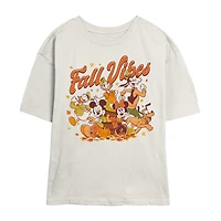 Womens Juniors Crew Neck Short Sleeve Classic Fit Mickey and Friends Graphic T-Shirt