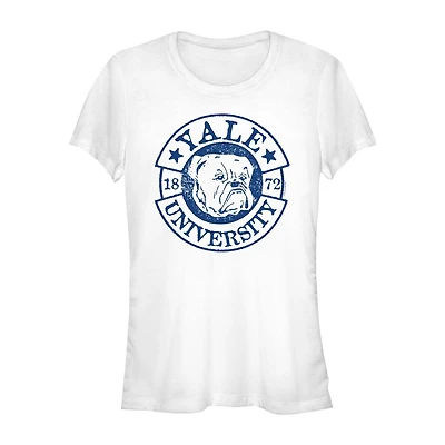 Yale University Tee Womens Juniors Crew Neck Short Sleeve Classic Fit Graphic T-Shirt