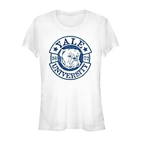 Yale University Tee Womens Juniors Crew Neck Short Sleeve Classic Fit Graphic T-Shirt