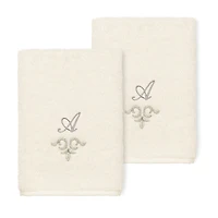 Linum Home Textiles Monica Silver 2-pc. Embellished Washcloth