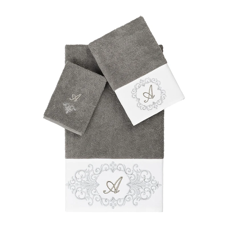 Linum Home Textiles Monica Silver Embellished 3-pc. Bath Towel Set