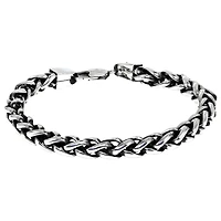 Mens Stainless Steel Inch Solid Wheat Chain Bracelet