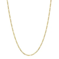 Made in Italy Womens 24K Gold Over Silver Inch Figaro Chain Necklace