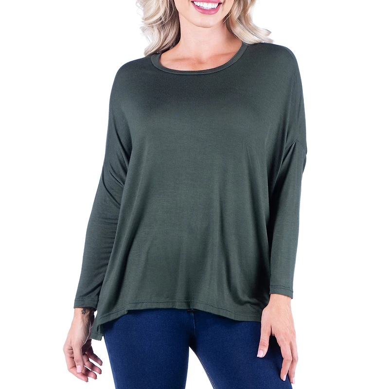 24/7 Comfort Apparel Womens Long Dolman Sleeve Oversized Top