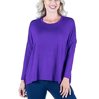 24/7 Comfort Apparel Womens Long Dolman Sleeve  Oversized Top