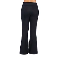 24seven Comfort Apparel Womens Mid Rise Flare Palazzo Pant