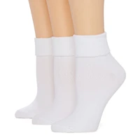 Mixit Womens 3 Pair Turncuff Socks
