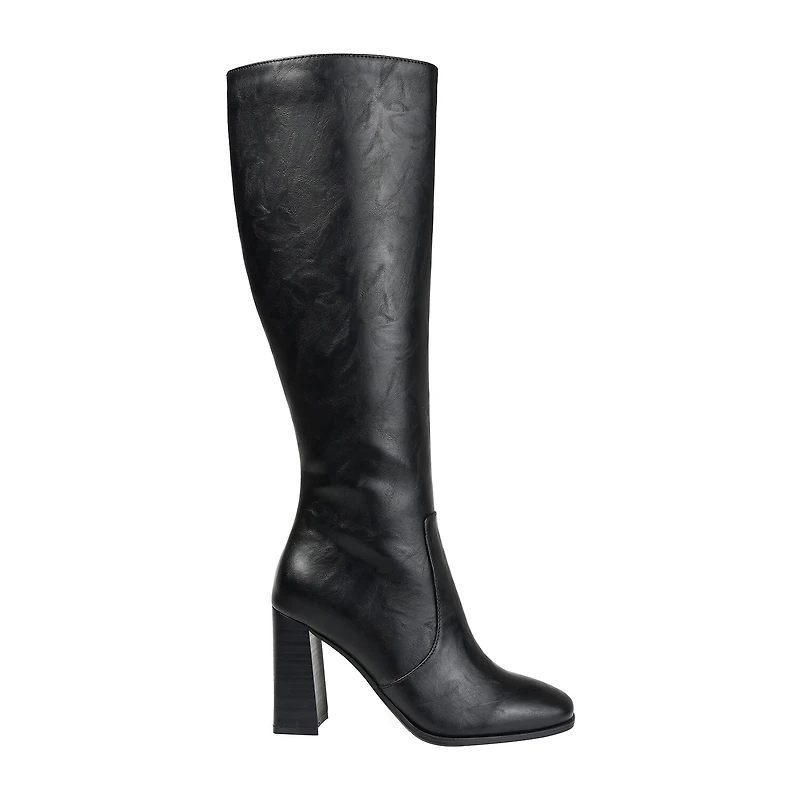 Journee Collection Womens Karima Wide Calf Stacked Heel Riding Boots