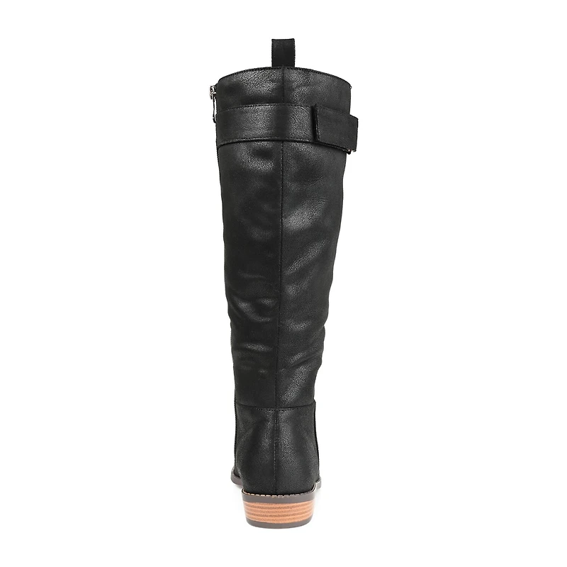 Journee Collection Womens Lelanni Wide Calf Stacked Heel Riding Boots