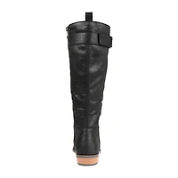 Journee Collection Womens Lelanni Wide Calf Stacked Heel Riding Boots
