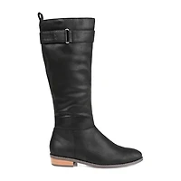 Journee Collection Womens Lelanni Wide Calf Stacked Heel Riding Boots