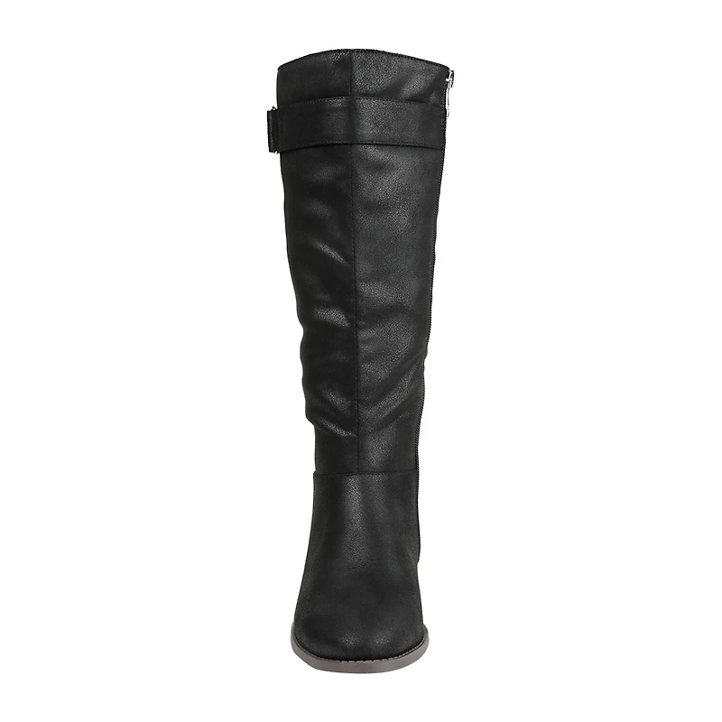 Journee Collection Womens Lelanni Wide Calf Stacked Heel Riding Boots