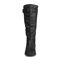 Journee Collection Womens Lelanni Wide Calf Stacked Heel Riding Boots
