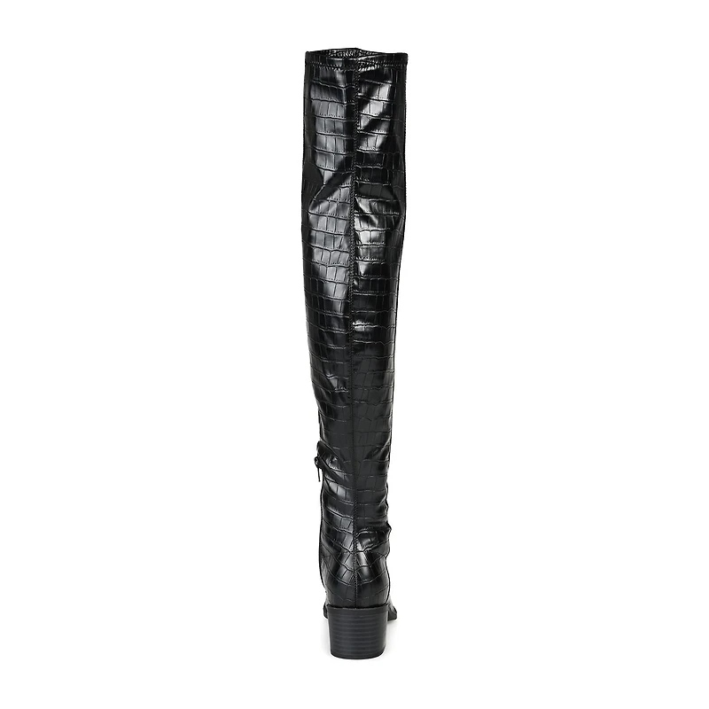 Journee Collection Womens Mariana Wide Calf Block Heel Over the Knee Boots