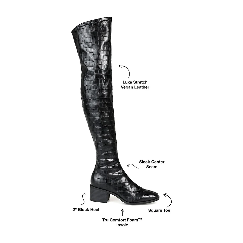 Journee Collection Womens Mariana Extra Wide Calf Block Heel Over the Knee Boots