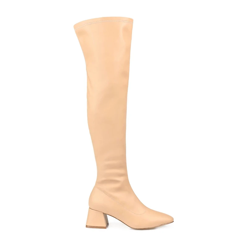 Journee Collection Womens Melika Wide Calf Block Heel Over the Knee Boots