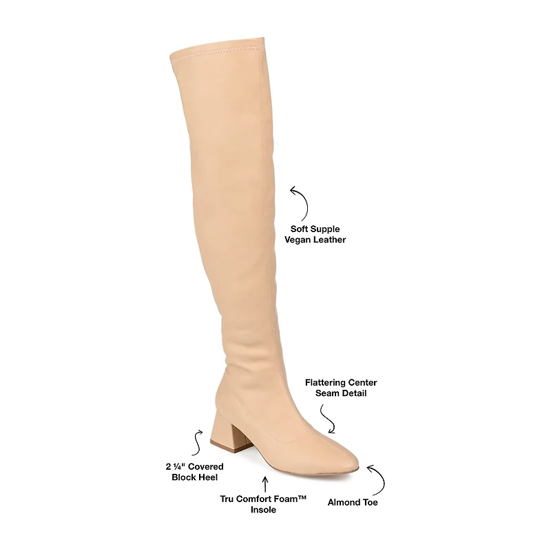 Journee Collection Womens Melika Extra Wide Calf Block Heel Over the Knee Boots
