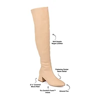 Journee Collection Womens Melika Extra Wide Calf Block Heel Over the Knee Boots