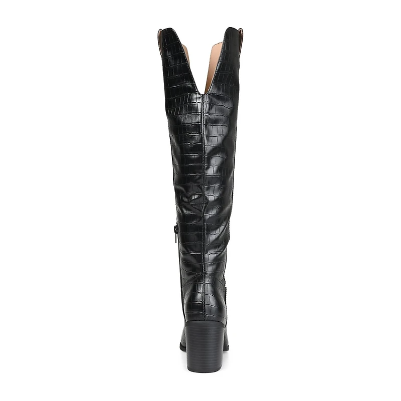 Journee Collection Womens Therese Stacked Heel Cowboy Boots