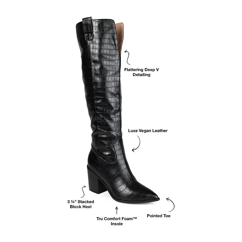 Journee Collection Womens Therese Stacked Heel Cowboy Boots