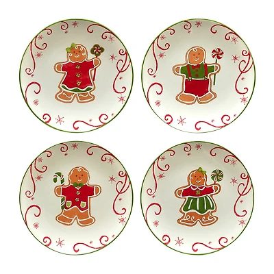Certified International Holiday Magic Gingerbread 4-pc. Dessert Plate