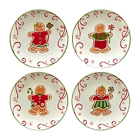 Certified International Holiday Magic Gingerbread 4-pc. Dessert Plate