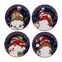 Certified International Holiday Magic Gnome 4-pc. Canape Plate