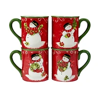 Certified International Holiday Magic Snowman 4-pc. Mug Set
