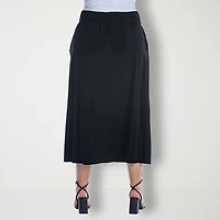 24seven Comfort Apparel Womens Plus Mid Rise Maxi Skirt