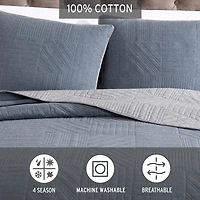 Eddie Bauer Hidden Lake Plaid Reversible Quilt Set