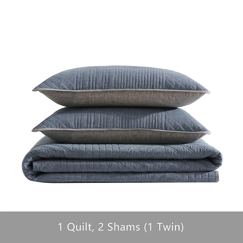 Eddie Bauer Hidden Lake Plaid Reversible Quilt Set