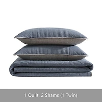 Eddie Bauer Hidden Lake Plaid Reversible Quilt Set