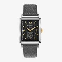 Bulova Frank Sinatra Mens Gray Leather Strap Watch 98a261