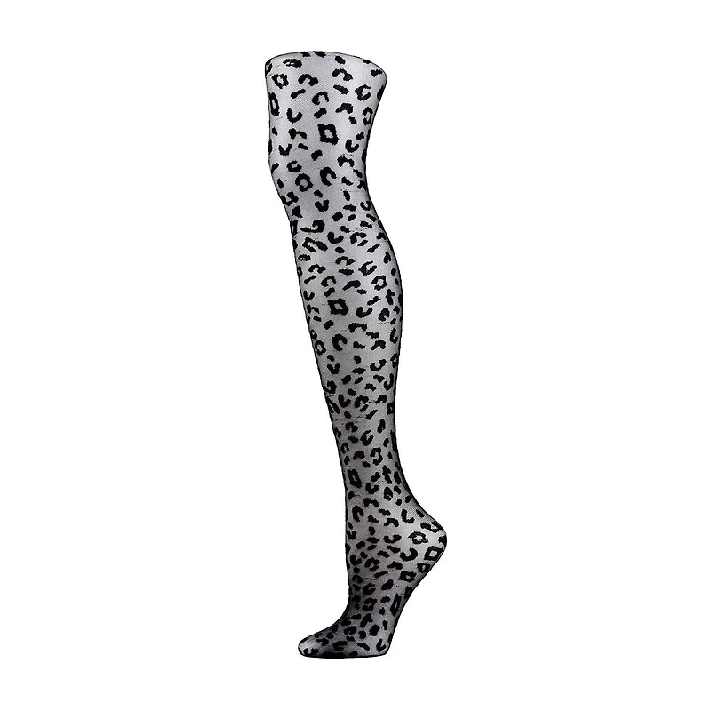 MeMoi Womens Leopard Sheet Light Support 1 Pair Tights