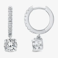 (H / Si2) Womens 2 1/4 CT. T.W. Lab Grown White Diamond 10K Gold 20.4mm Round Hoop Earrings