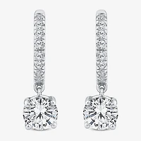 (H / Si2) Womens 2 1/4 CT. T.W. Lab Grown White Diamond 10K Gold 20.4mm Round Hoop Earrings