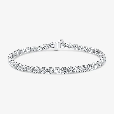 (H / Si2) Womens 10 Ct.T.W. Lab Grown White Diamond 10K Gold 7.25 Inch Tennis Bracelet