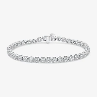 (H / Si2) Womens 10 Ct.T.W. Lab Grown White Diamond 10K Gold 7.25 Inch Tennis Bracelet