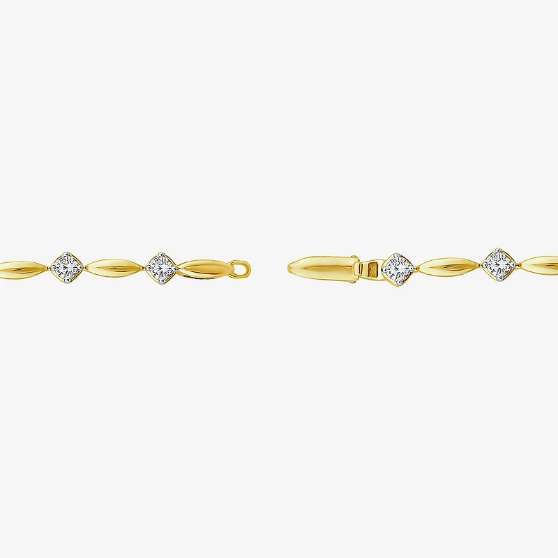 (I1/ I) Womens 1 CT. T.W. Lab Grown White Diamond 10K Gold 7 Inch Tennis Bracelet