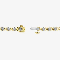 (I1/ I) Womens 1 1/10 CT. T.W.  Lab Grown White Diamond 10K Gold 8 Inch Tennis Bracelet