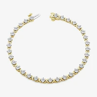 (I1/ I) Womens 1 1/10 CT. T.W.  Lab Grown White Diamond 10K Gold 8 Inch Tennis Bracelet