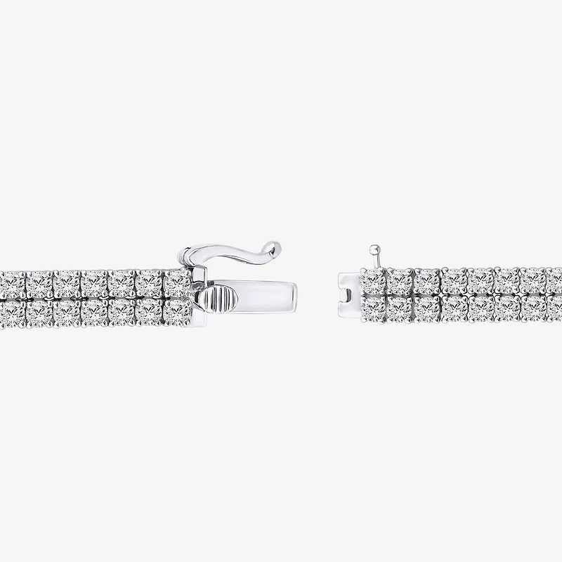(H / Si2) Womens 10 Ct.T.W. Lab Grown White Diamond 10K Gold 7.25 Inch Tennis Bracelet