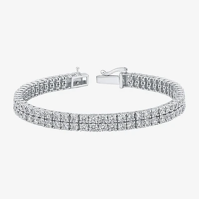 (H / Si2) Womens 10 Ct.T.W. Lab Grown White Diamond 10K Gold 7.25 Inch Tennis Bracelet