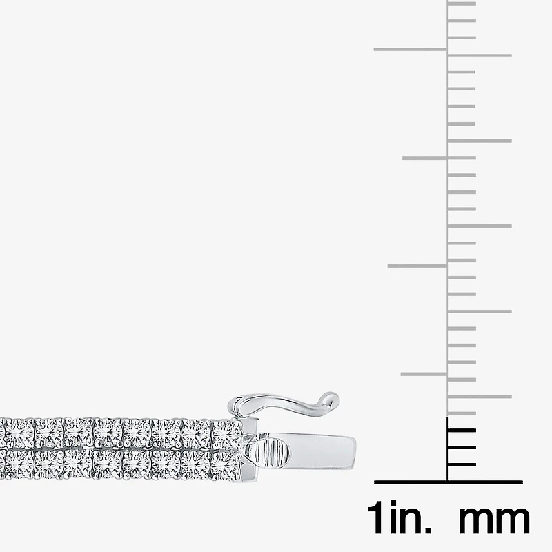 (H / Si2) Womens 10 Ct.T.W. Lab Grown White Diamond 10K Gold 7.25 Inch Tennis Bracelet