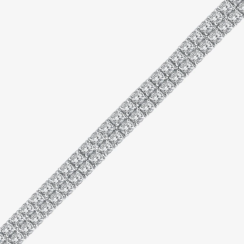 (H / Si2) Womens 10 Ct.T.W. Lab Grown White Diamond 10K Gold 7.25 Inch Tennis Bracelet